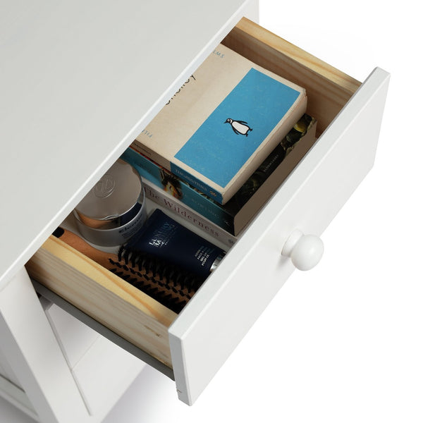 Scandinavia 3 Drawer Bedside Table - White 16200354