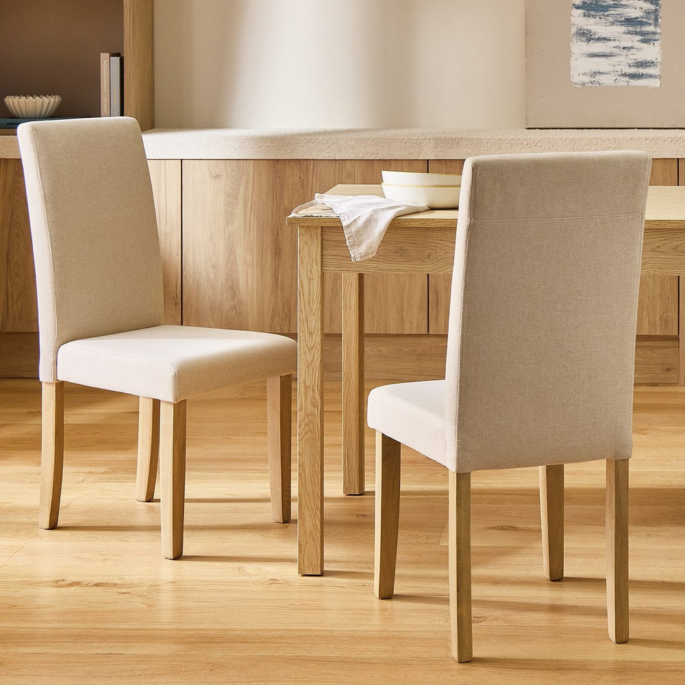 Sendi Pair of Fabric Dining Chairs - Cream 17842560