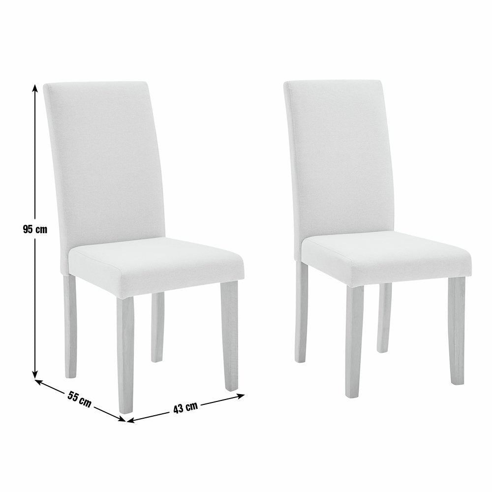 Sendi Pair of Fabric Dining Chairs - Cream 17842560