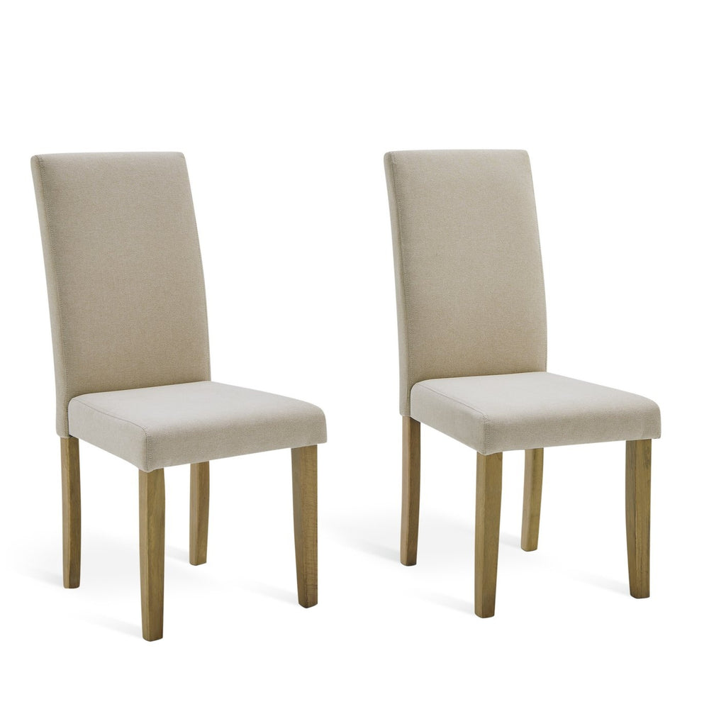 Sendi Pair of Fabric Dining Chairs - Cream 17842560