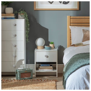 Seville 1 Drawer Bedside Table - White 11450446