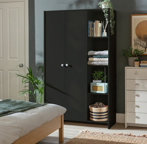 Seville 2 Door Open Shelf Wardrobe - Anthracite 14339533