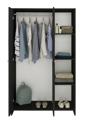 Seville 2 Door Open Shelf Wardrobe - Anthracite 14339533