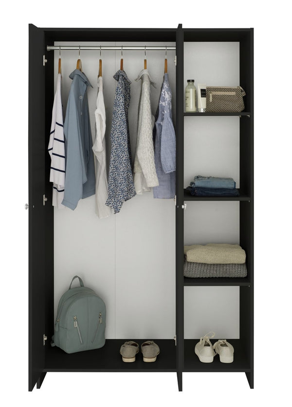 Seville 2 Door Open Shelf Wardrobe - Anthracite 14339533