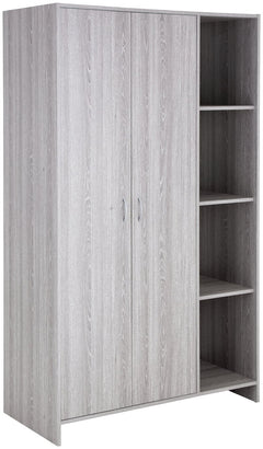 Seville 2 Door Open Shelf Wardrobe - Grey Oak Effect 17930991