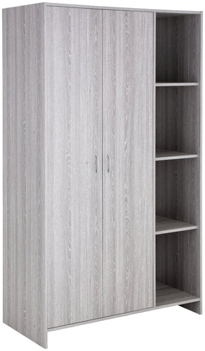Seville 2 Door Open Shelf Wardrobe - Grey Oak Effect 17930991