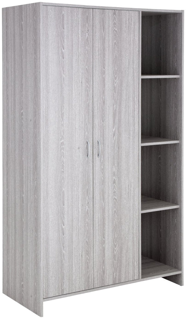 Seville 2 Door Open Shelf Wardrobe - Grey Oak Effect 17930991
