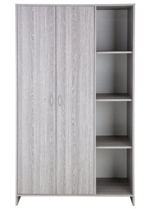 Seville 2 Door Open Shelf Wardrobe - Grey Oak Effect 17930991