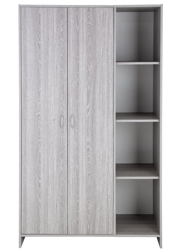 Seville 2 Door Open Shelf Wardrobe - Grey Oak Effect 17930991