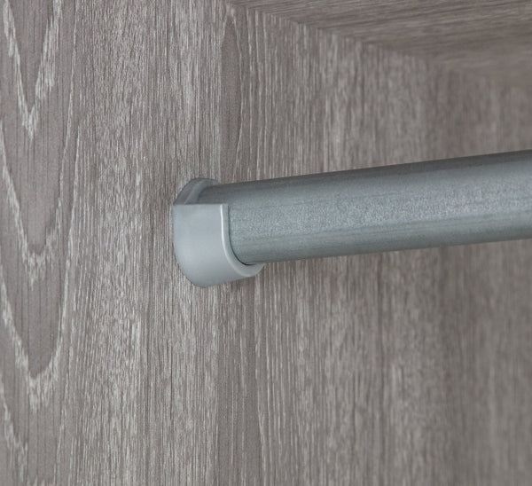 Seville 2 Door Open Shelf Wardrobe - Grey Oak Effect 17930991