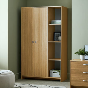 Seville 2 Door Open Shelf Wardrobe - Oak Effect 17637218