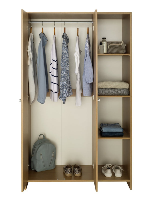 Seville 2 Door Open Shelf Wardrobe - Oak Effect 17637218