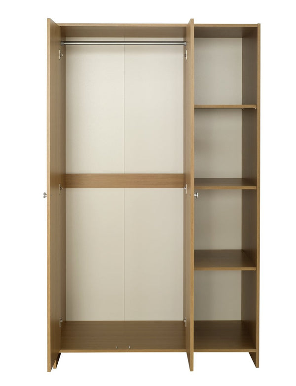 Seville 2 Door Open Shelf Wardrobe - Oak Effect 17637218