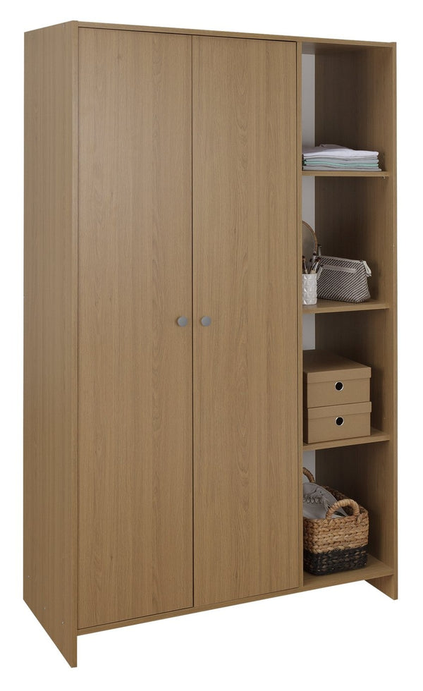 Seville 2 Door Open Shelf Wardrobe - Oak Effect 17637218