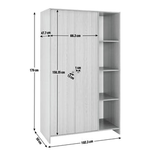 Seville 2 Door Open Shelf Wardrobe - White 17911972
