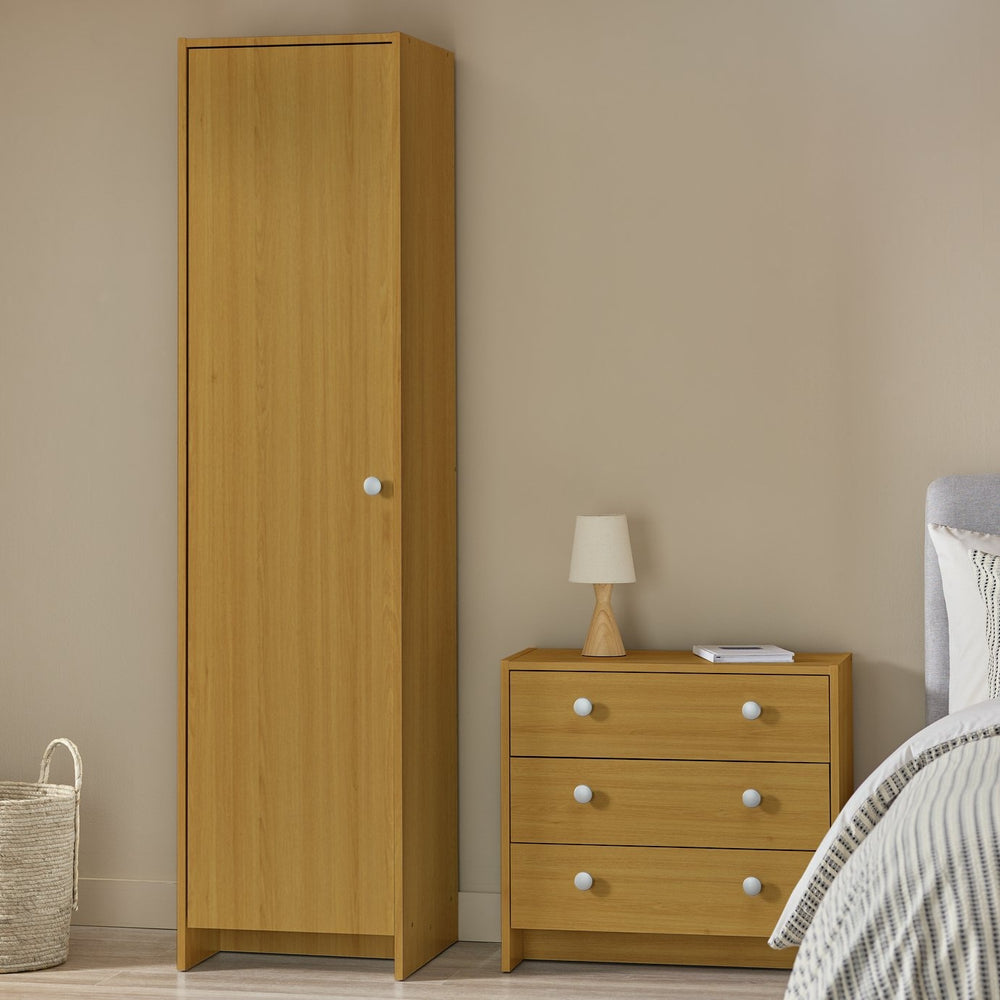 Seville 2 Piece 1 Door Wardrobe Set - Oak 14547026