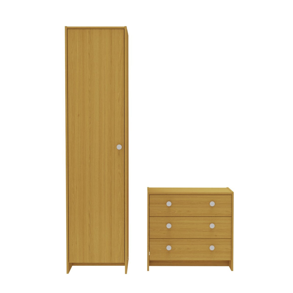Seville 2 Piece 1 Door Wardrobe Set - Oak 14547026