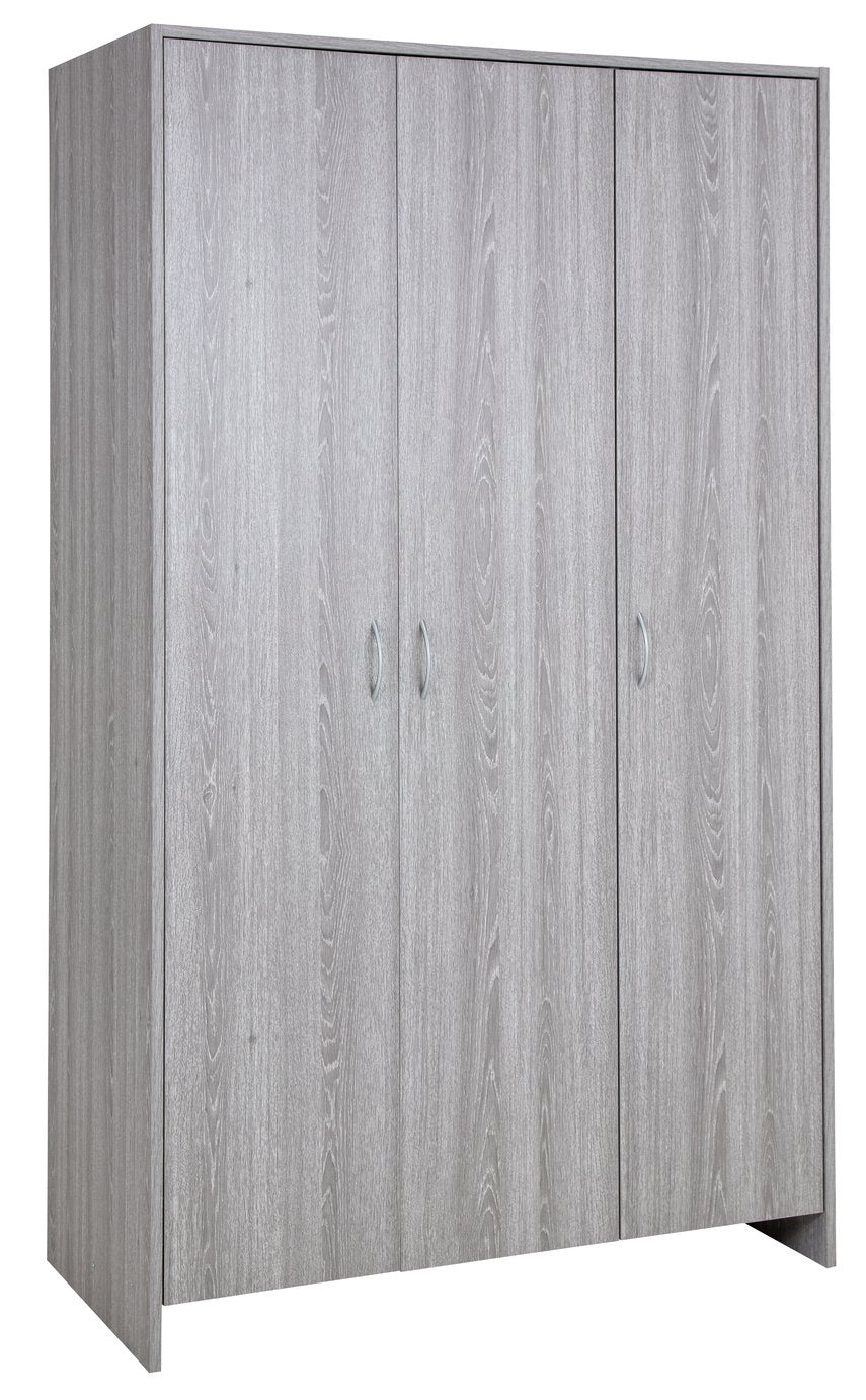 Seville 3 Door Wardrobe - Grey Oak Effect 18278432