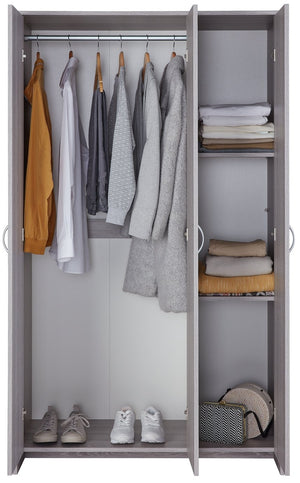 Seville 3 Door Wardrobe - Grey Oak Effect 18278432