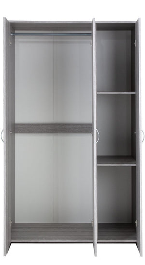 Seville 3 Door Wardrobe - Grey Oak Effect 18278432