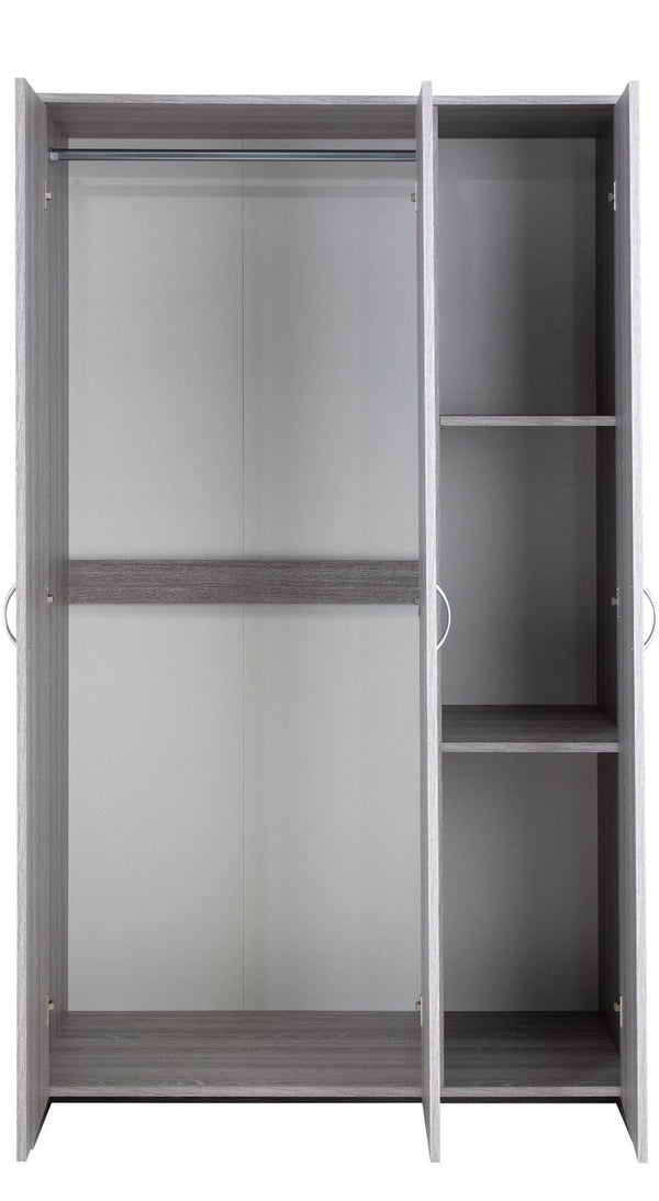 Seville 3 Door Wardrobe - Grey Oak Effect 18278432