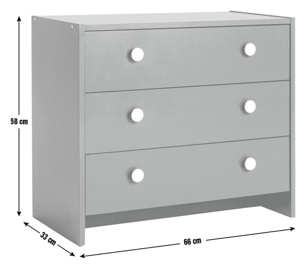 Seville 3 Drawer Chest - Anthracite 14568500