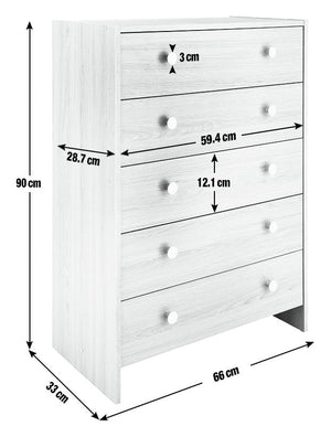 Seville 5 Drawer Chest - Anthracite 14373379
