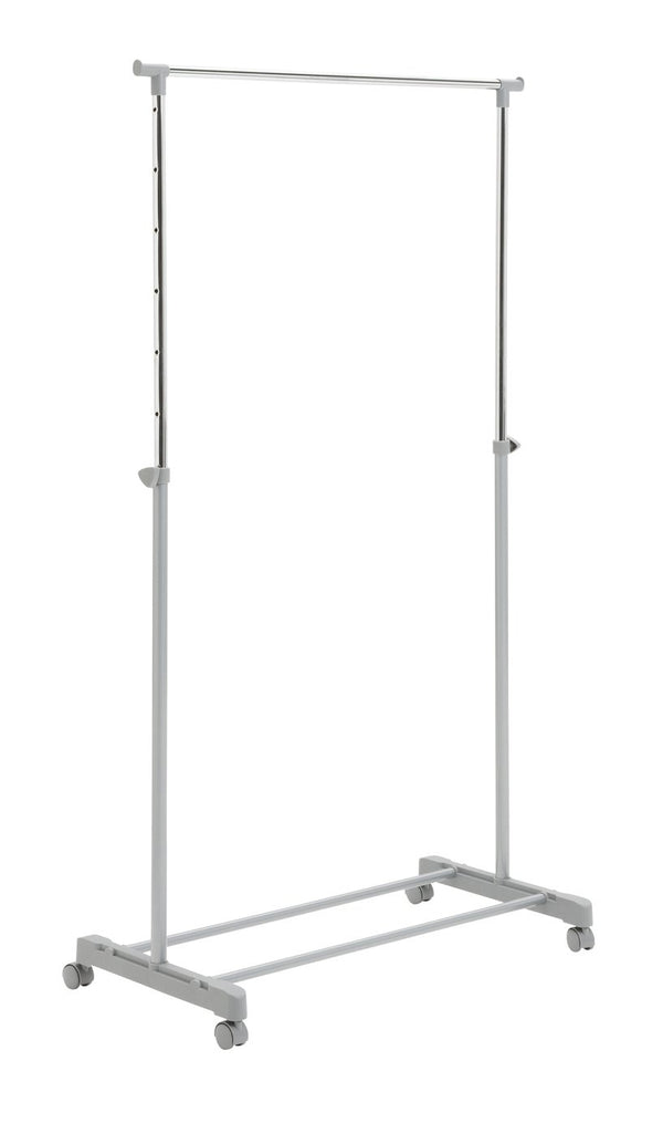 Single Clothes Rail - Grey and Chrome 15257030