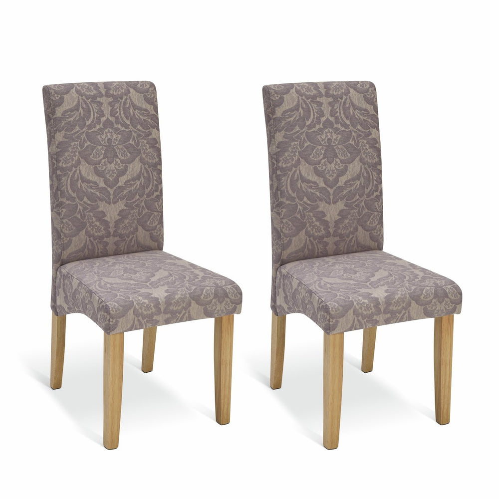 Skirt Damask Pair of Fabric Dining Chair - Grey 17357062