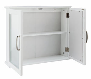 Tongue & Groove 2 Door Mirrored Cabinet - White 13263002