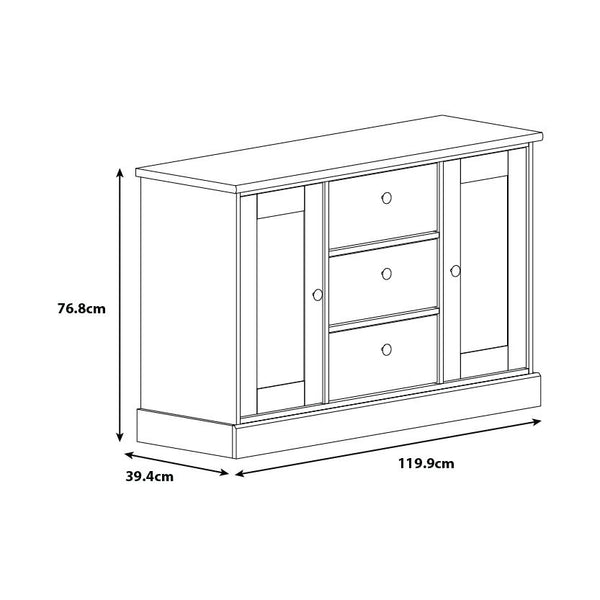 Winchester 2 Door 3 Drawer Sideboard - Natural 17917093