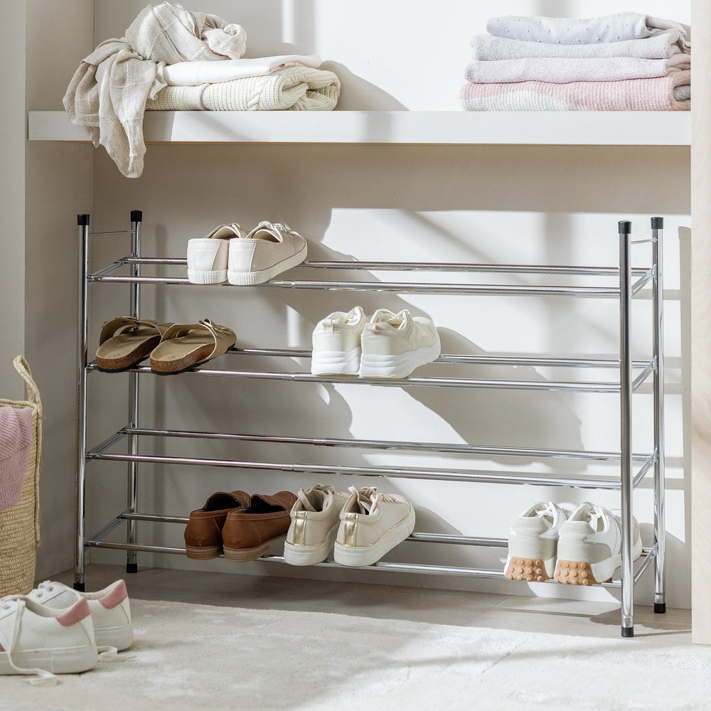 Yori 4 Shelf Extendable  Shoe Rack - Chrome 18759047