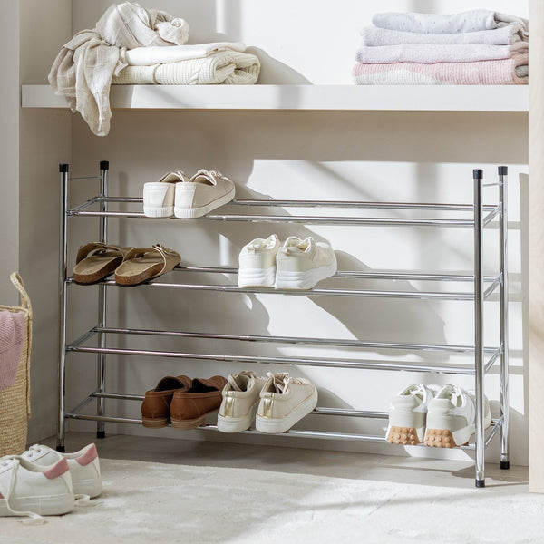 Yori 4 Shelf Extendable  Shoe Rack - Chrome 18759047