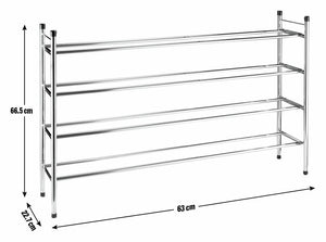 Yori 4 Shelf Extendable  Shoe Rack - Chrome 18759047