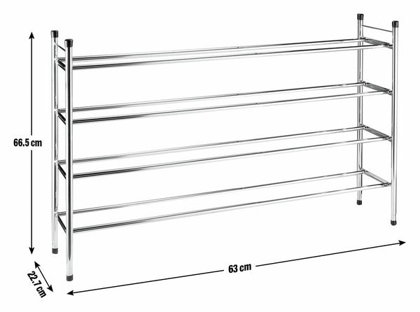 Yori 4 Shelf Extendable  Shoe Rack - Chrome 18759047