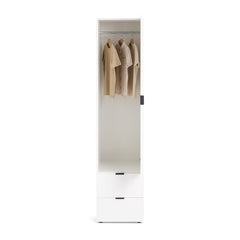Zeke 1 Door 2 Drawer Wardrobe - White 17694608
