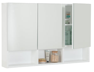 3 Door Mirrored Wall Cabinet - White 17143582