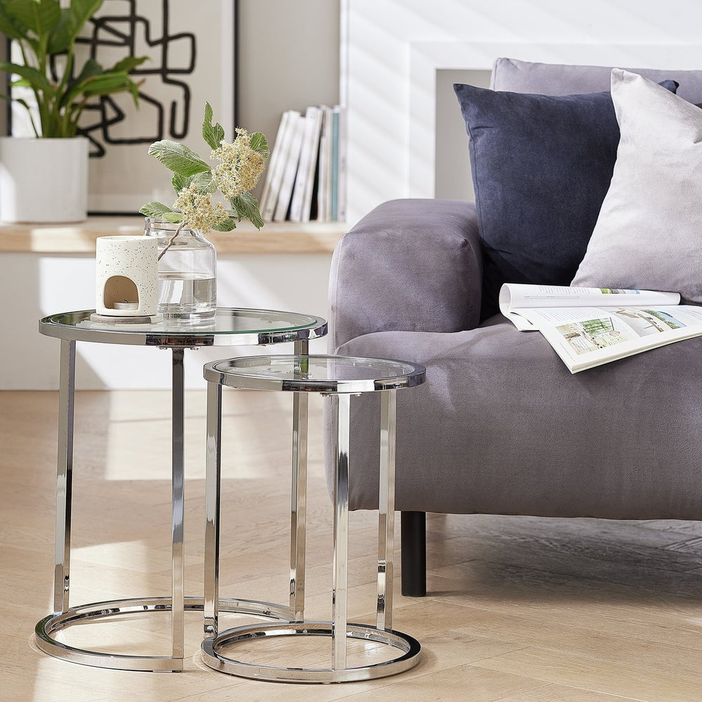 Home Boutique Nest of 2 Tables - Silver 13208706
