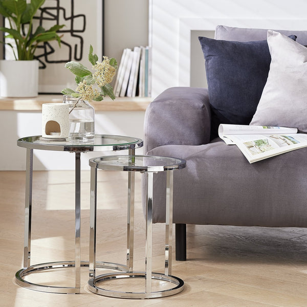 Home Boutique Nest of 2 Tables - Silver 13208706