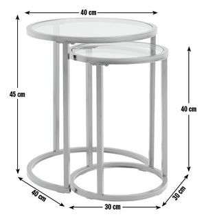 Home Boutique Nest of 2 Tables - Silver 13208706