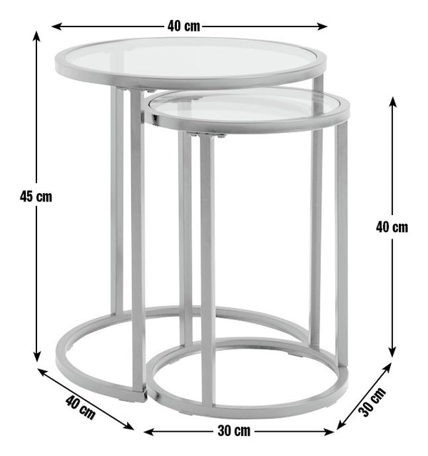 Home Boutique Nest of 2 Tables - Silver 13208706