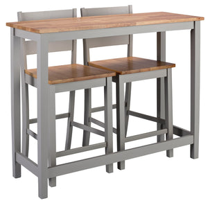 Oak and grey breakfast bar table set for small spaces