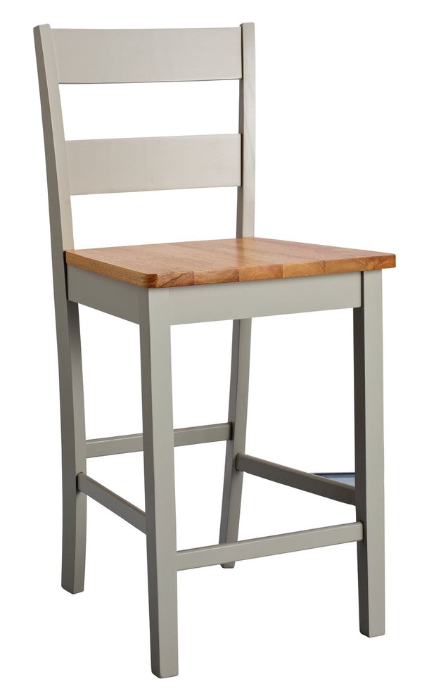 Grey bar chairs with oak effect kitchen bar table