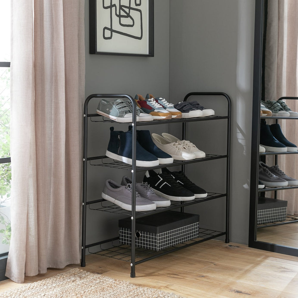 Home Jorn 4 Shelf Shoe Storage Rack - Black 15798946