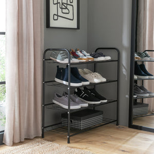 Home Jorn 4 Shelf Shoe Storage Rack - Black 15798946