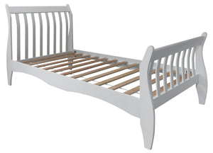 Single White Sleigh Bed