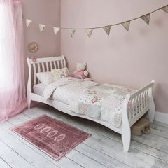 Single White Sleigh Bed