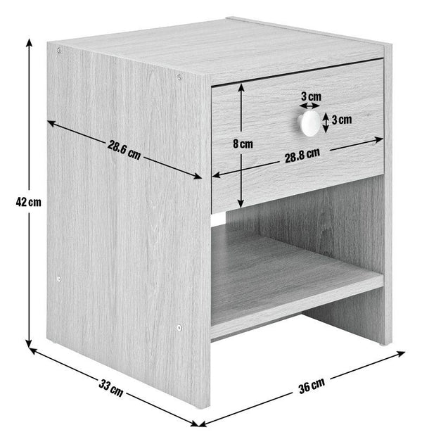 Malibu 3 Drawer Bedside Table - Oak Effect 15410688