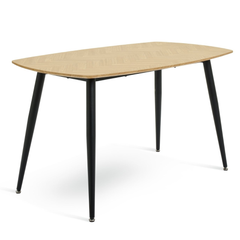 Cobin oak dining table with chevron wood effect top