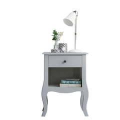 Grey 1 Drawer Bedside Table